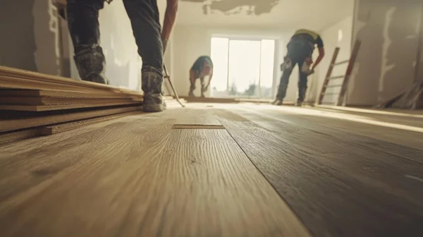 Timber flooring specialist carrying out precision repairs