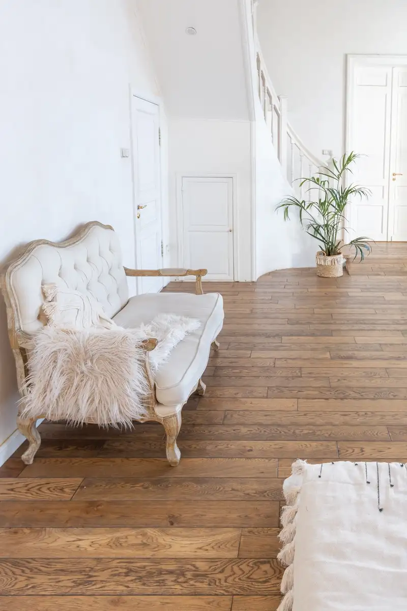 North Shore duplex interior featuring engineered timber floors