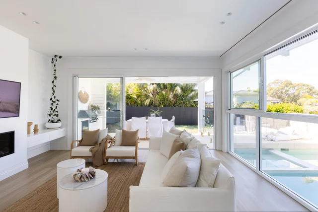 Northern Beaches living room with hardwood flooring